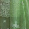 Banana-Green-Mukesh-chikankari-chiffon-dress-material at Shilphaat.com