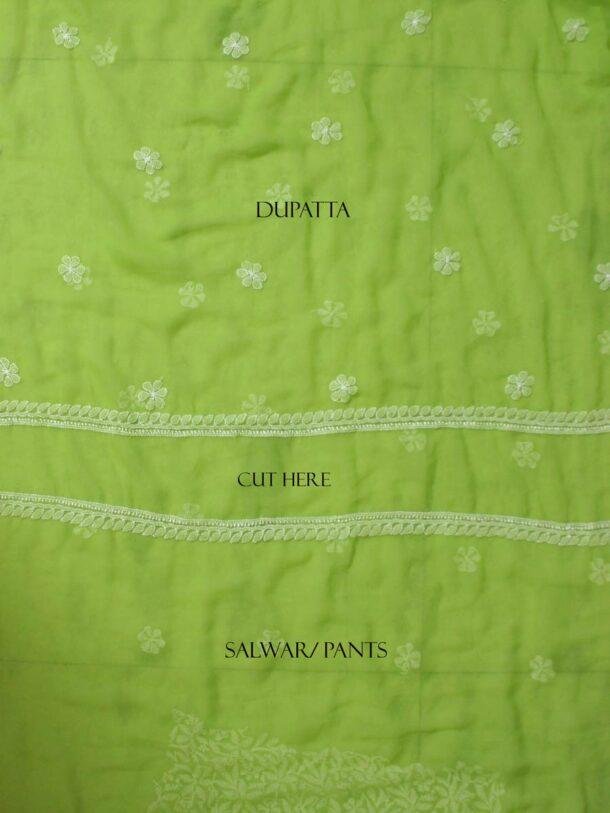 Banana-Green-chikankari--georgette-3pc-ladies-suit at Shilphaat.com