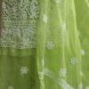 Banana-Green--georgette-chikankari-lucknowi-suit at Shilphaat.com