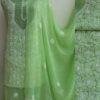 Banana-green-mukaish-chikankari-chiffon-Dress-material at Shilphaat.com