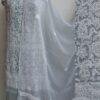 Steel-Gray-georgette-chikankari-dress-material at Shilphaat.com