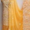 Yellow-Orange-georgette-chikankari-dress-material at Shilphaat.com