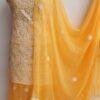 Yellow-Orange-georgette-chikankari-dress-material-Shilphaat