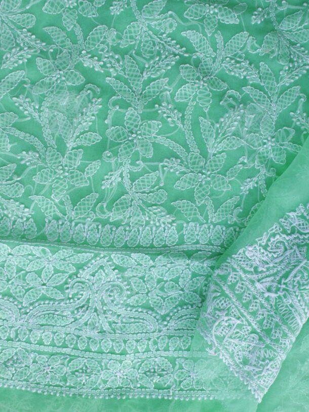 Mint-Green-georgette-chikankari-ladies-kurta at Shilphaat.com