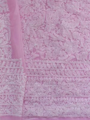Pale-Pink-georgette-chikankari-lucknowi-suit at Shilphaat.com