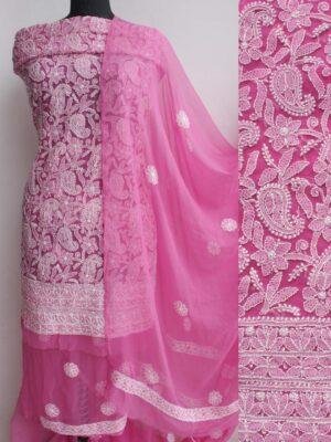 Purple-Pink-georgette-chikankari-dress-material-Shilphaat