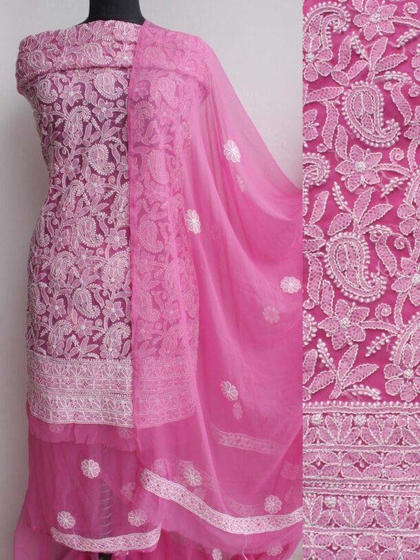 Purple-Pink-georgette-chikankari-dress-material-Shilphaat