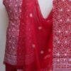 Red-georgette-chikankari-dress-material at Shilphaat.com