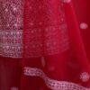 Red--georgette-chikankari-lucknowi-suit at Shilphaat.com