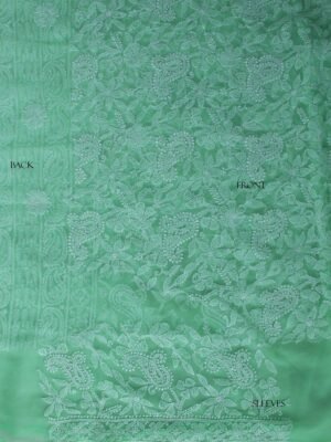 Seafoam-Green-georgette-chikankari-ladies-kurta-fabric at Shilphaat.com