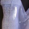 White-georgette-chikankari--3pc-ladies-suit at Shilphaat.com