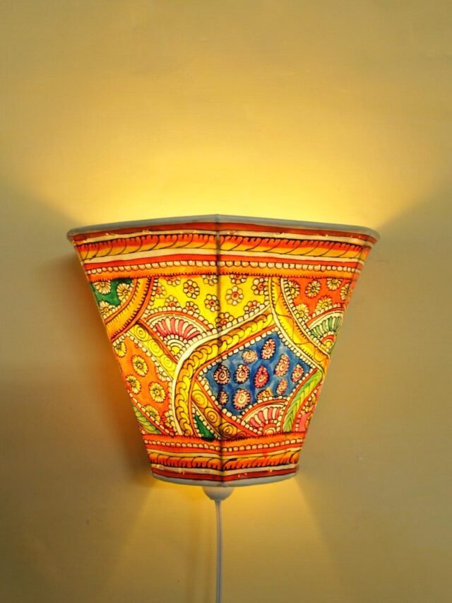 Abstract-traditional-Tholu-Bommalata-wall-lamp at Shilphaat.com