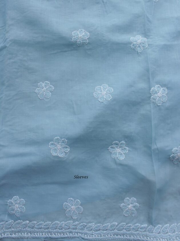 Bluish-Grey-jaal-chikankari-cotton-salwar-suit at Shilphaat