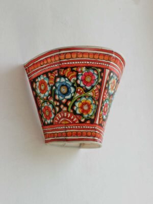 Floral-Black--Leather-wall-lamp at Shilphaat.com