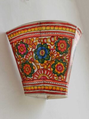 Floral-Multicolour-Leather-wall-lamp at Shilphaat