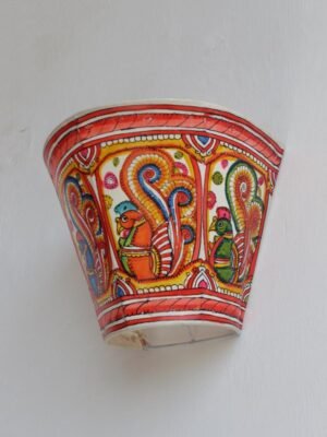 Four-peacocks-Andhra-Leather-wall-lamp at Shilphaat.com