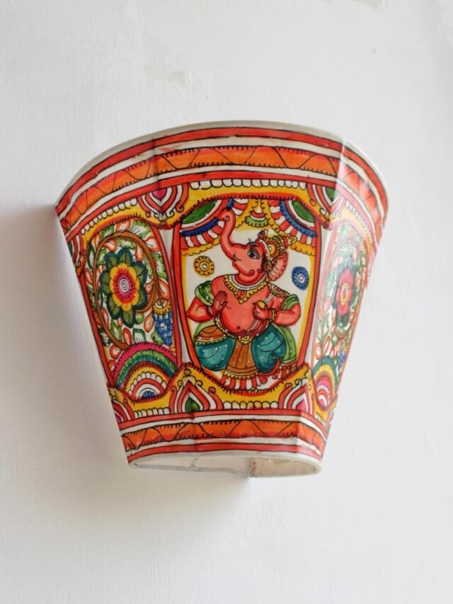Ganesha-Leather-wall-lamp at Shilphaat.com