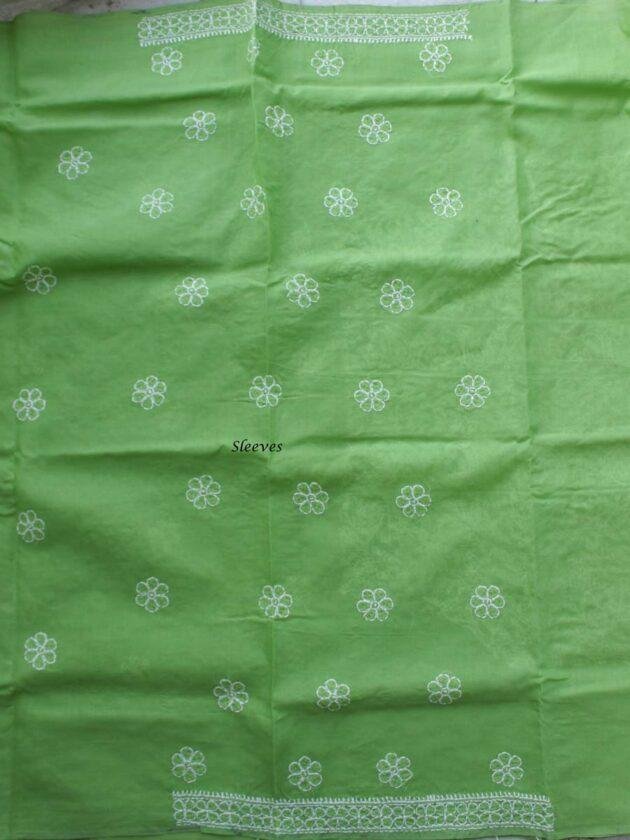 Leaf-Green-jaal-chikankari-cotton-salwar-suit at Shilphaat.com