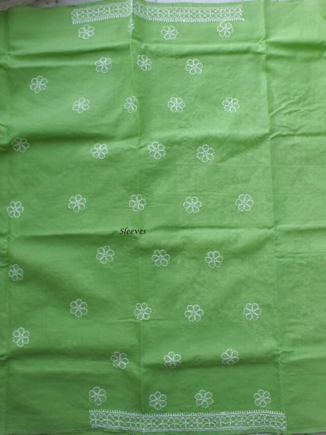 Leaf-Green-jaal-chikankari-cotton-salwar-suit at Shilphaat.com