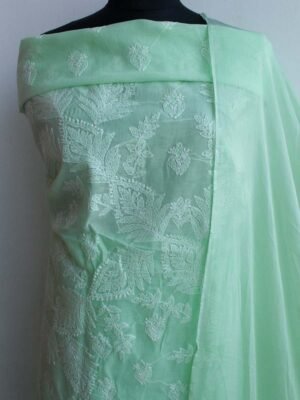 mint-green-cotton-chikankari-buta-Ladies-suit at Shilphaat.com