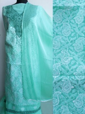turquoise-green-jaal-chikankari-cotton-dress-material