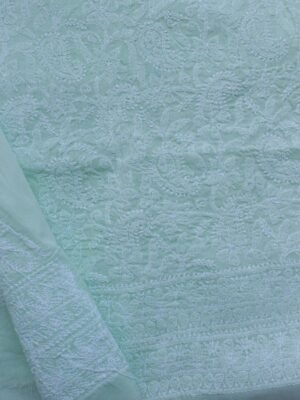Latte-Green-jaal-chikankari-cotton-lucknowi-suit at shilphaat.com
