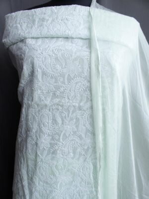 Milky-Green-jaal-chikankari-cotton-3pc-ladies-suit at Shilphaat.com
