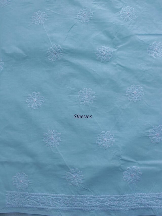 Powder-Blue-jaal-chikankari-cotton-salwar-suit at Shilphaat.com