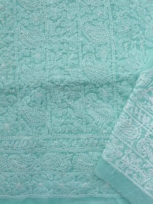 Sea-Green-jaal-chikankari-cotton-lucknowi-suit at shilphaat.com