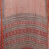 Ochre-Red-block-printed-Kota-cotton-sari at Shilphaat.com