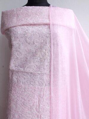 Baby-Pink-chikankari-cotton-3pc-ladies-suit at Shilphaat.com