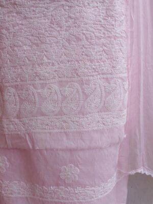 Baby-Pink-jaal-chikankari-cotton-3pc-lucknowi-suit-suit at shilphaat.com