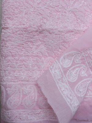 Baby-Pink-jaal-chikankari-cotton-lucknowi-suit at shilphaat.com
