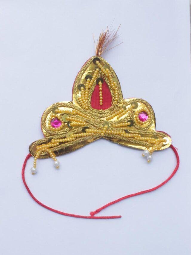 Golden-bride-and-groom-Mauri-mukut-for-wedding at Shilphaat.com