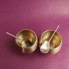 Handcrafted-matte-brass-dessert-bowl-pair at Shilphaat.com