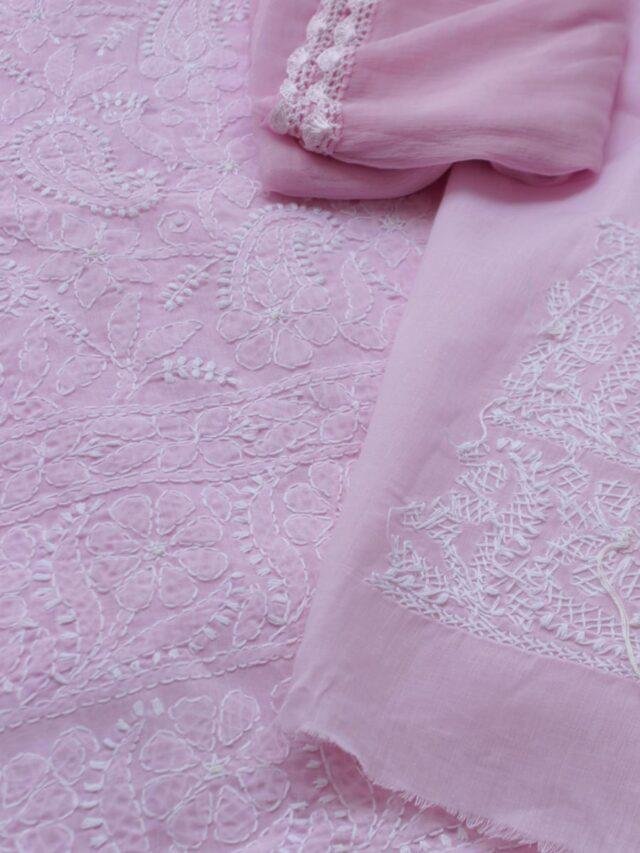 Onion-Pink-chikankari-cotton-lucknowi-suit
