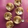 handcrafted-6-traditional-brass-dessert-bowl-and-spoon at Shilphaat.com