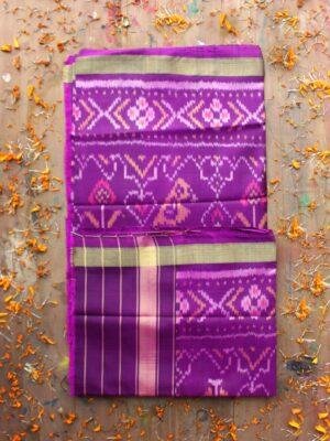 Brinjal-Purple-pure-silk-patola-dupatta-Shilphaat