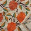Brown-and-orange-flower-nakshi-kantha-silk-stole-scarf at Shilphaat.com