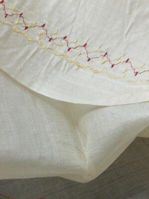 Cream-white-gents-silk-kurta-fabric at Shilphaat.com