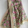 Dull-Pink-Roses-Kanthawork-silk-dupatta at Shilphaat.com
