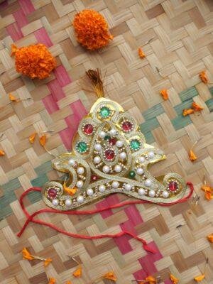 Indian-wedding-golden-maur-mukut at Shilphaat.com