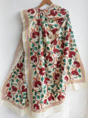 Jabakusum-Kanthawork-silk-dupatta at Shilphaat.com
