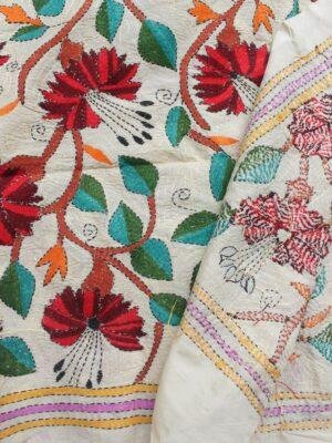 Jabakusum-Nakshi-kanthawork-silk-dupatta at Shilphaat.com