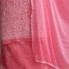 Orange-Pink-jaal-chikankari-cotton-3pc-lucknowi-suit at shilphaat.com