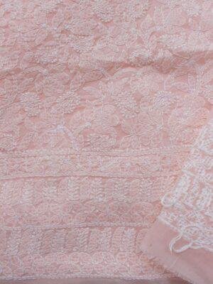 Pastel-Orange-jaal-chikankari-cotton-lucknowi-suit