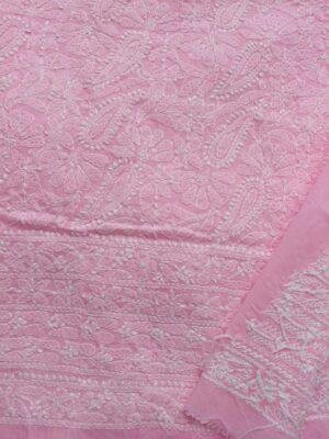 Rose-Pink-chikankari-cotton-lucknowi-suit at Shilphaat.com