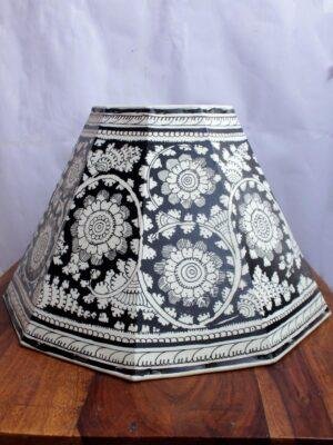 Big-Black-and-white-Leather-Lampshade at Shilphaat.com