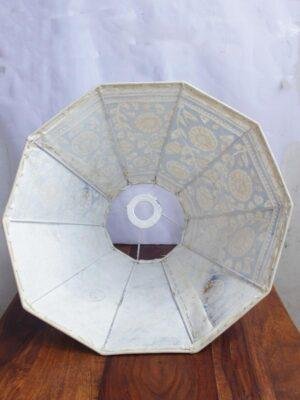 Big-Blue-and-Yellow-Handmade-Leather-Lampshade at Shilphaat.com