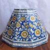 Big-Blue-and-Yellow-Leather-Lampshade at Shilphaat.com